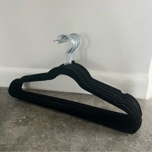 Ten velvet felt flocked slim hangers